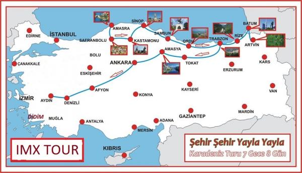 BOYDAN BOYA KARADENİZ TURU / 7 GECE 8 GÜN / 2019